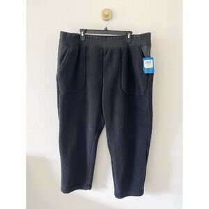 $100 Columbia Womens West Bend Fleece Pull-On Pants Black Size 2X SHORT